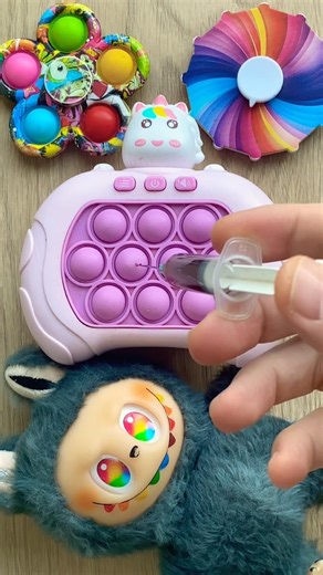 Labubu Popit Injection! 🤬💩🤬 #satisfying #squishy #labubu #popit #asmr #shorts