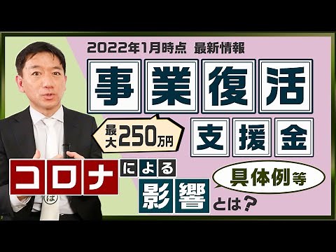 【事業復活支援金～申請の前提『コロナによる影響』の具体例】需要の減少 / 供給の制約 / 給付対象とならないケース等 ≪2022年1月時点≫