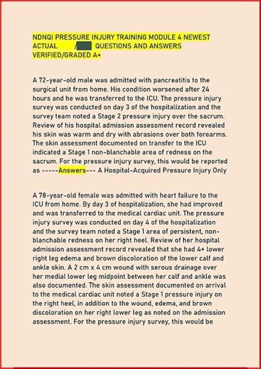 Ndnqi Pressure Injury Training Module 4 Newest Actual Questi video