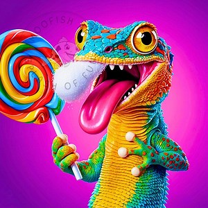 Colorful Gecko With Lollipop Digital Art | Whimsical SVG, PNG, JPG Files | Clipart, Stickers, T-shirts, Sublimation and Craft Projects - Etsy UK