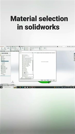 Material selection in solidworks | How to apply material in solidworks #shorts #ytshorts #short