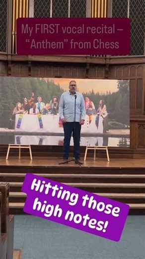 Hitting’ those high notes feels awesome! My take during “Anthem” from Chess the musical 2026