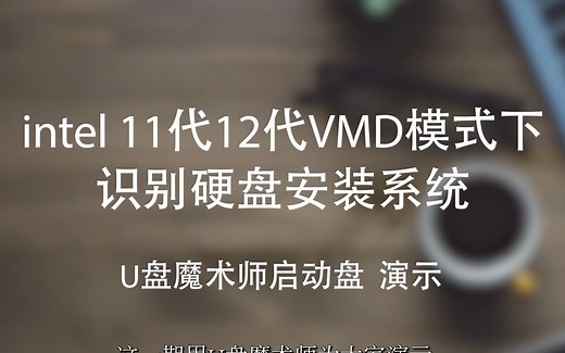 intel 11代12代VMD模式下识别硬盘安装系统