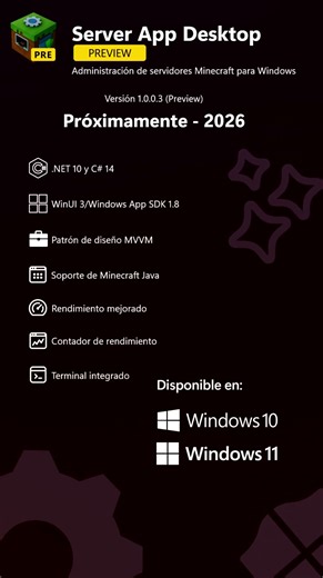 ¡El futuro de los servidores de Minecraft Server App Desktop! 🚀
