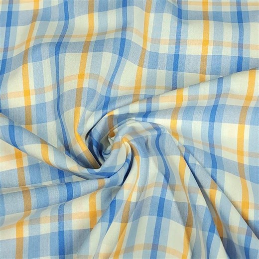 Blue and Orange Plaid Fabric, Yarn Dyed Woven Cotton, Lightweight Apparel Fabric, Sold by the 1/2 Yard - Etsy