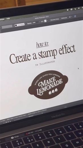 Muse Design Studio on Instagram: "How to create a stamp effect in Adobe Illustrator!! This is an effect that we’ve loveddd forever just because of the raw texture it gives! Because we love a little texture😋 Sometimes, you have to play around with the toggles and number values for each step - so make sure to have fun and experiment with this one!😊 You’ll get a different outcome everytime! But that’s the fun of it really! Pause the video for step by step🫶🏻 Ps. If the stamp effect doesn’t work,