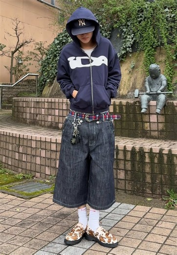 ネイビー好きだな~💙 みんなはコーデの中に絶対入れたい色とか柄はある？💫 #fyp #ootd #fashiontiktok #ストリートファッション #回転界隈 /@円堂守