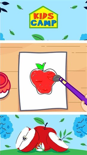 Apple Song For Kids - Healthy and Yummy Fruits #shorts #hooplakidz #kidscamp #kidssongs