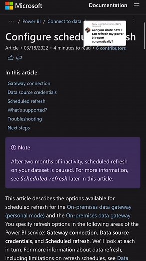 Replying to @cindyhernandez327 how to set up Power BI automatic / scheduled refresh 🙃 #powerbi #learnpowerbi #powerbirefresh #dataanalytics