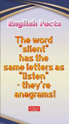 Anagram | English Facts | ‪@rbenglishacademy2399‬