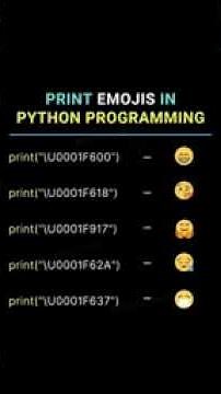 Print emoji in python by writing these coding..//coding html tech...