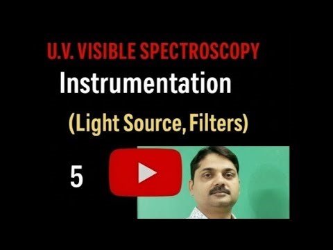 U.V. Visible Spectroscopy, Instrumentation (Light Source, Filter and it's Type)