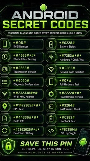 Unlock😱🔥🔥🔥🔥 Hidden Features with Android Secret Dialer Codes.😱😱