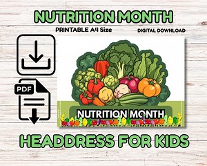 Nutrition Month Headdress: Printable Healthy Food Craft (PDF Download) - Etsy