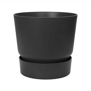 Elho 20cm Black Greenville Self Watering Plant Pot - Black 195mm