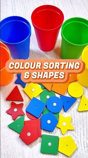 Colour Sorting and Shapes for Toddlers | Three Year Old Learning Videos #shorts