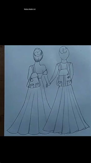 Two best friend drawing #nishamalikart #drawing #girldrawing #shorts #youtubeshorts