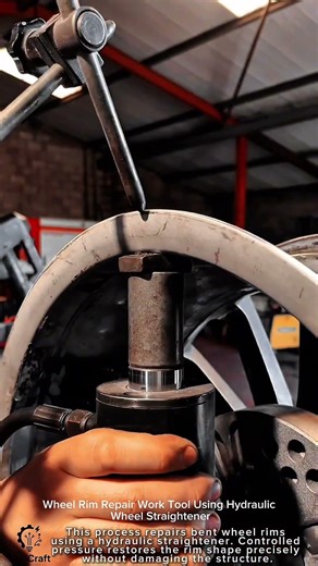 Wheel Rim Repair Work Tool Using Hydraulic Wheel Straightener #worktool