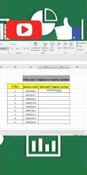 Left Digits convert in Star in excel lll Advance Excel lll #excel #trendingshorts