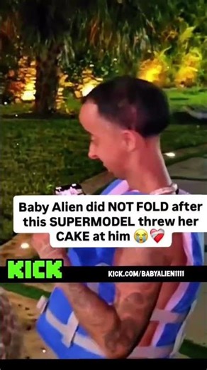 Baby Alien did NOT FOLD after this SUPERMODEL threw her CAKE at him😭❤️