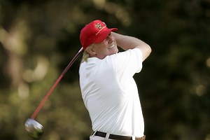 Donald Trump appeared to use his $3,755 gold driver in golf match with Japan Prime Minister