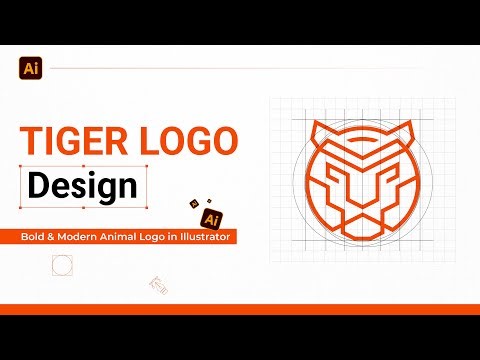 How To Design a Modern Minimalist Tiger Logo from Sketch to Vector in Adobe Illustrator | Linear