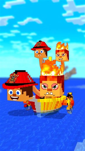 Blaze SteveBoat and Firefighter SteveBoat!!! | Minecraft Animation #shorts