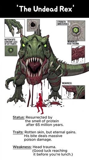 'The Undead Rex' #creaturedesign #kaiju #sizecomparison