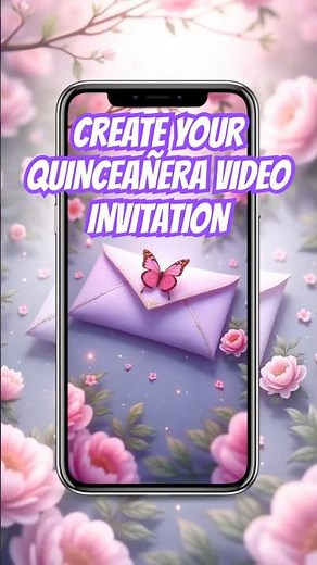 Pink Butterfly Quinceañera Video Invitation | Editable Sweet 15 Digital Invite | Etsy Template