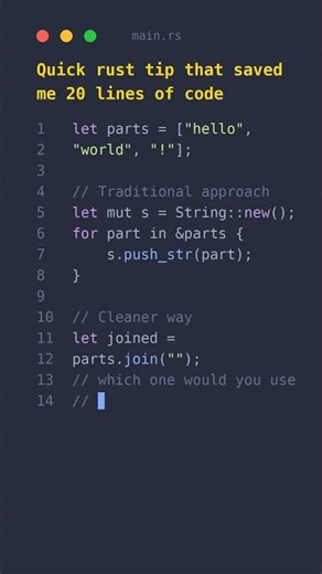🛠️ Rust's smartest string concatenation trick 🔥 #rusttips #programming #rust