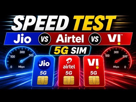 Speed Test | jio 5G | vi 5G | airtel 5G | 5G sim speed test 2026
