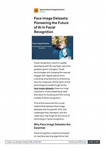 Face Image Datasets, Pioneering the Future of AI in Facial Recognition - SlideServe