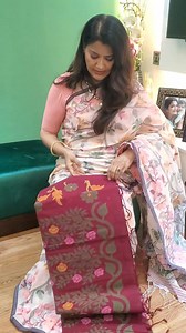 Pure Cotton Tantuj Saree Price : BDT 2100 #tinascloset #tinas_closet #indiansaree #softandcomfortable #elegantsaree #pure #cotton #tantuj #saree | Tina's Closet