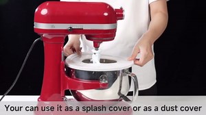 Mixer Bowl Lid Covers for KitchenAid 5.5-6 Quart Bowls - Stand Mixer Bowl Covers to Prevent Ingredients from Spilling, Fits Bowl-Lift Models KV25G and KP26M1X (2 Pack)