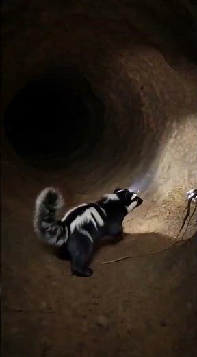 Striped Skunk Underground POV | Cubs, Nests, and Burrow Life in Motion #animalworld #pov
