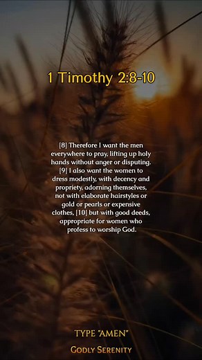 10K reactions · 103 comments | 1 Timothy 2:8-10 | Godly Serenity | Facebook