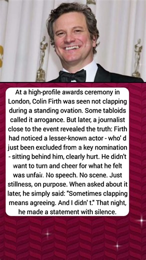 Why He Didn't Clap: The Colin Firth Story