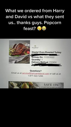 #thanksgiving #fail #harryanddavid #dontorderonline #thanks #turkey #popcorn #sad #mad @Harry & David #thanksgivingruined