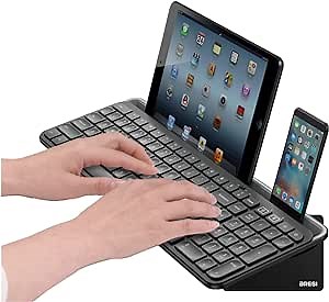 Bluetooth Wireless Keyboard,Bluetooth Keyboard for Ipad Wireless Keyboard with Phone Holder and Mouse Pad,Tablet Keyboard Bluetooth USB Keyboard for Smatphone,Tablets,PC, Computer, Laptop, MacBlack)