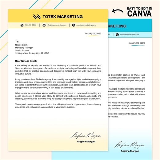 Elegant & Modern Business Letterhead Template | Printable Professional Letterhead Design | Editable in Canva - Etsy