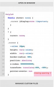 Custom cursor not moving with scroll