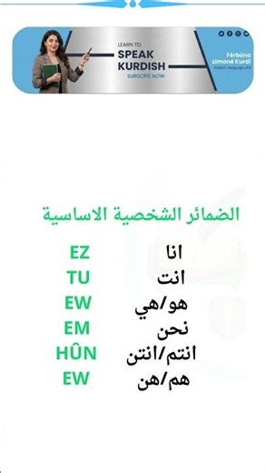 Kurdish Personal Pronouns #syria #learning #syria #explore