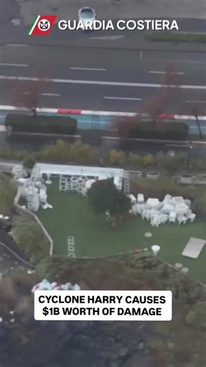 Authorities have stated the damage from Cyclone Harry has climbed over 1 billion euros across southern Italy, as destructive winds and storm surges battered coastlines. Sicily and Sardinia were hit the hardest by the storm, with regional leaders reporting hundreds of millions of euros in losses to roads, harbours, beachfront facilities and productive activities. Footage released by the Italian Coast Guard shows extensive damage along ports and coastlines, with storm surges battering quays, vesse