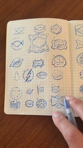 Badge Kit (released today!) started out as thumbnail sketches. Perfect for t-shirt graphics, hat patches, or graphics for any printed merch. Link in bio. | The Vector Lab