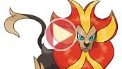 Pyroar, un león de fuego en Pokémon X y Pokémon Y