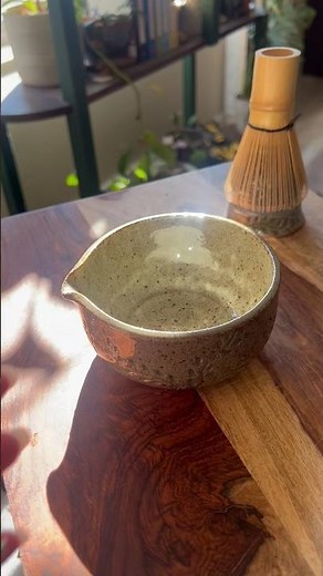 making matcha in my own handmade matcha set! #functionalpottery #ceramic #potteryideas #pottery