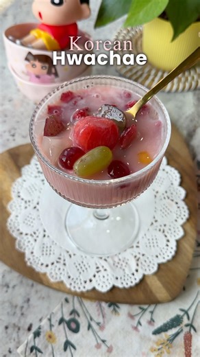 Korean Hwachae (Viral Korean Summer Fruit Punch)Mocktail Recipe, Easy Summer Recipes
