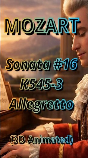 Mozart - Sonata#16 K545-3 Allegretto(3D Animated) #piano #classicalmusic #music