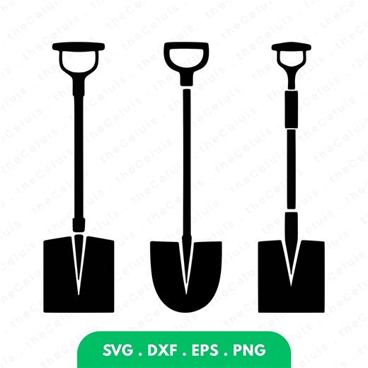 Shovel SVG PNG File for Cricut, Silhouette: Digging Tools Clipart for Cutting, Engraving, Printing - Etsy