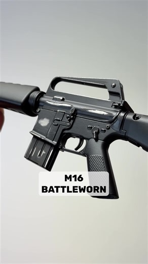 17K views · 35 reactions |  Battleworn Limited Edition M16 Model  - 600 Made - Each unique - Scuffed up by hand Show off a piece of history on your desk with the weathered effects already done for you. *Disclaimer: This is a non-firing model | GoatGuns | Facebook